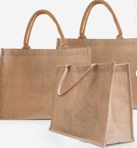 Grand sac fourre-tout en jute naturel avec motif géométrique, poignées en corde de coton, réutilisable, écologique, pour le marché - Product Image 2