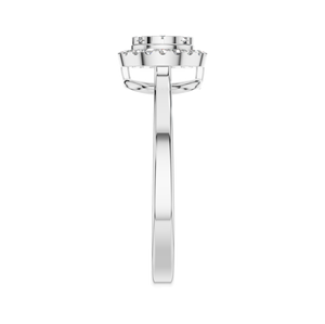 Elegant Classic 925 Sterling Silver Engagement Wedding <b>Ring</b> Natural Diamond Halo White Gold Plating for Anniversaries Parties - Product Image 2