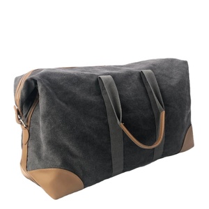 Sac de voyage en toile avec accents en cuir pour le camping et les activités de plein air, sac de rangement toutes saisons pour hommes et femmes - Product Image 2