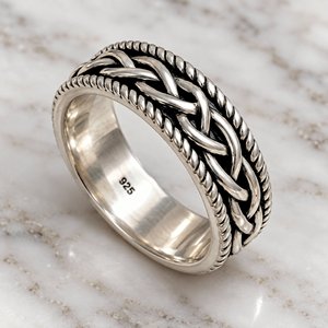 Anillo de Plata de Ley con Nudo Celta Hecho a Mano para Mujer, Anillo de Pulgar con Nudo Infinito - Product Image 2