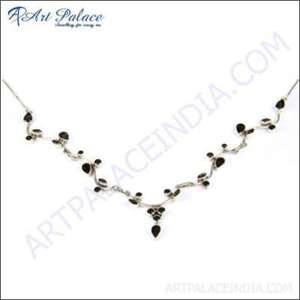 Último diseñador de lujo Collar de plata ajustable colgante de cuarzo ahumado fino accesorio de piedras preciosas de alta calidad - Product Image 1