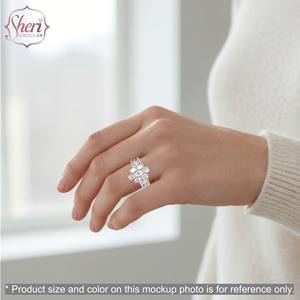 [Sheri Jewels] Anillo de Diamantes Naturales de Oro Blanco Sólido de 18K de Lujo, Aspecto Ovalado Brillante - Product Image 4