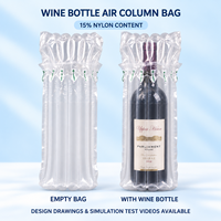 Sac gonflable de protection à colonnes d'air 65 µm, 7 colonnes, pour bouteilles de vin, emballage, fournisseur en gros