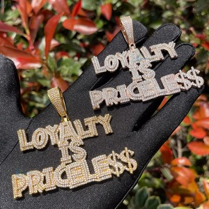 Iced Out Moissanite Letter Name Pendant Rose Gold Plated Hip Hop Themed Charms Custom Initial Letter Pendant Fashion Jewelry - Product Image 6