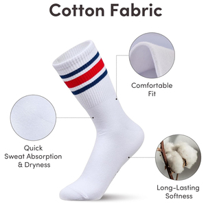 Chaussettes de sport en coton de qualité supérieure pour adultes, couleur blanche, tissu en coton, pour la course à pied, le jogging, l'hiver, les sports de plein air, pour hommes - Product Image 4