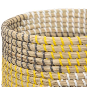 ชุดตะกร้าหวายตกแต่งสีสันตามสั่ง 3 ใบ ตะกร้าเก็บของทำมือ ขายส่ง เป็นมิตรกับสิ่งแวดล้อม ผลิตในเวียดนาม - Product Image 5