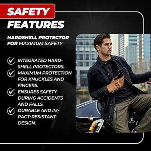 Gants de moto pour hommes adultes, anti-rides, sport, extérieur, cuir véritable, couleur marron, course, route - Product Image 5