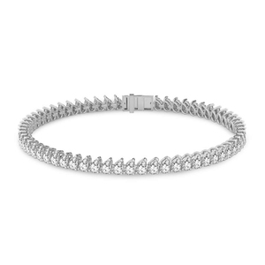 Beautiful 18k <b>SOLID</b> <b>Gold</b> Bracelets Jewellery White <b>Gold</b> Lilac Pear Lab Diamond Tennis Bracelet Igi Certified Hand Band For Girl - Product Image 1