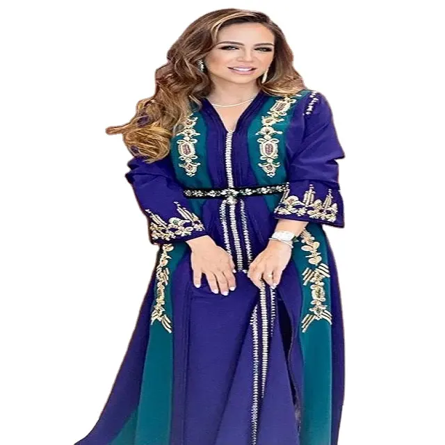 Yeni moda şifon Kaftan elbise Abaya 3 katmanlar şifon EID Abaya Dubai türkiye islam giyim Abaya müslüman kıyafetleri kadınlar için