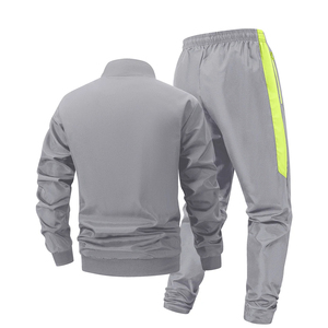 Conjunto deportivo impermeable reflectante para hombre, con chaqueta cortavientos con cierre y cuello alto y pantalones deportivos, 2 piezas. - Product Image 6
