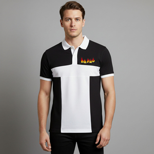 Camiseta polo para hombre de dos tonos, estilo hip hop, transpirable, 100% algodón, de secado rápido, con logo impreso en 3D personalizado al por mayor. - Product Image 1