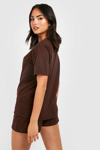 Conjuntos de Dos Piezas de Verano para Mujer, 100% Algodón Jersey, Camiseta de Cuello Redondo y Pantalones Cortos, Corte Regular, Manga Corta, Ropa Exterior Femenina, Última Tendencia - Product Image 6