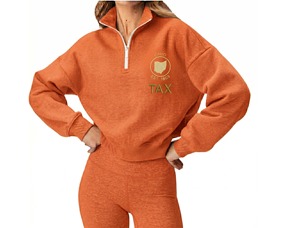 Sweat-shirt court à demi-zip en molleton 100% coton épais pour femme, avec logo personnalisé, prix de gros - Product Image 6