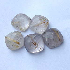 Piedra Preciosa de Rutilo Dorado Natural de Calidad, Corte Cojín, Calibrada, con Reverso Plano para Joyería - Product Image 6