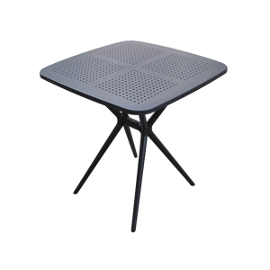 All-Weather Square Perforated Resin Bistro <b>Table</b> MN04 Metal Frame | Heavy-Duty Anti-Slip Modern <b>Outdoor</b> Cafe Desk 1-Year - Product Image 1