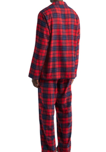 Pyjama d'été rayé pour homme, respirant, confortable, anti-plis, écologique, pantalon en flanelle à carreaux rouges, décontracté - Product Image 2