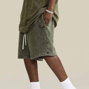 Custom Color Acid Wash <b>Shorts</b> <b>Men</b> Comfortable Casual Cotton Fabric Vintage <b>Pattern</b> Decoration Plain Design Sale - Product Image 3