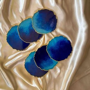 Handmade Resin Coasters Stylish Drink Coaster Set Affordable <b>Table</b> Protection Decor Item Premium Resin Coasters - Product Image 5