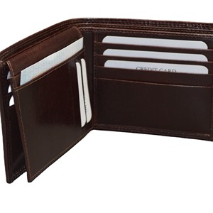 Portefeuille fin en cuir véritable pour homme, style vintage marron, avec fermeture à rabat minimaliste, pour usage quotidien, anti-RFID, personnalisable - Product Image 5