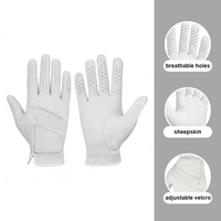 Fabricant direct de gants de golf de haute qualité, respirants, avec trous sur les doigts, en peau de mouton, doux, confortables et durables.