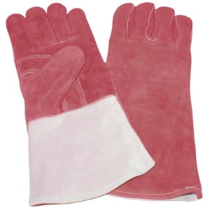 Heavy-Duty Reinforced Cowhide Split Leather Safety Gloves <b>Fire</b> Resistant and Heat Protection for Welding and Leather Work - Product Image 3