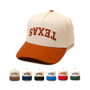 Casquette de baseball personnalisée à deux tons avec broderie en relief inversée, 5 panneaux, en coton de haute qualité, pour événements de mariage, Casquettes Gorras - Product Image 1