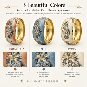กำไลข้อมือทองชุบลายดอกไม้สีม่วงเพ้นท์มือ  กำไลทองเหลืองเคลือบลายดอกไม้  เครื่องประดับสไตล์อินเดีย ขายส่ง B2B - Product Image 5
