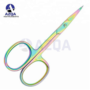 Tijeras para cutículas de acero inoxidable al por mayor, con punta afilada y acabado satinado, para cortar cutículas de dedos de manos y pies, herramienta de manicura y pedicura. - Product Image 5