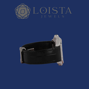 LOISTA นาฬิกาเพชรหรูหราสำหรับผู้หญิง สแตนเลสสตีล ตัวเรือนทรงสี่เหลี่ยมผืนผ้า สายหนัง แสดงวันที่แบบอนาล็อกควอตซ์ 30 มม. - Product Image 3