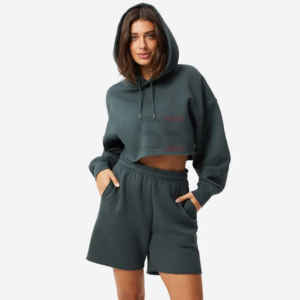 Sudaderas con capucha de algodón transpirable para correr con logotipo personalizado, Top corto de fitness informal, Jersey fresco de manga larga, Sudadera con capucha deportiva para mujer - Product Image 4