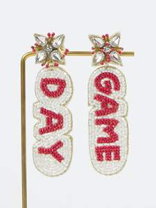 Pendientes de Aro con Cuentas Bordadas Personalizadas en Forma de Corazón para Baby Shower, Fiestas, Eventos Festivos, Regalos, Joyería Decorativa de Moda - Product Image 2