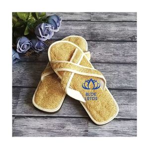 TRENDING NOW Loofah <b>Slippers</b> For Spa Relaxation And Foot Exfoliating Soft Plant Fiber Indoor Footwear - Product Image 1