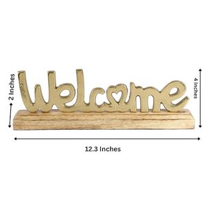 Elegante Letrero de Bienvenida Decorativo con Base de Madera para Decoración del Hogar u Oficina - Product Image 3
