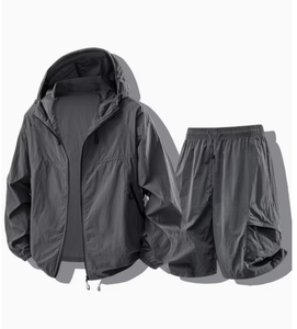 Ensemble décontracté deux pièces en polyester pour femme – Tendance, léger, respirant et confortable pour l'été – Tenue quotidienne à capuche - Product Image 6