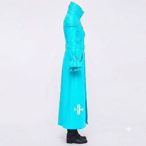 Manteau en cuir gothique haut de gamme, respirant, anti-plis, en cuir véritable, manches longues, col montant par RIVIAN ATLANTIC - Product Image 4
