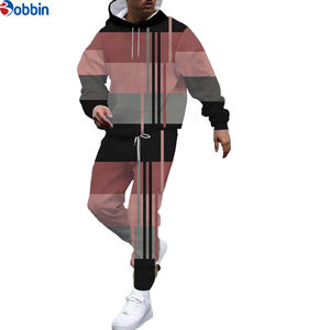 Ensemble de jogging 2 pièces pour homme, tendance, en molleton épais, imprimé personnalisé, avec sweat à capuche zippé multipoches et pantalon de survêtement - Product Image 4