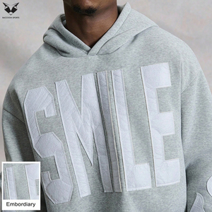 Sudaderas casuales para hombre, estilo relajado, con capucha, suministro directo de fábrica OEM/ODM, bordado con parche, para uso diario. - Product Image 6