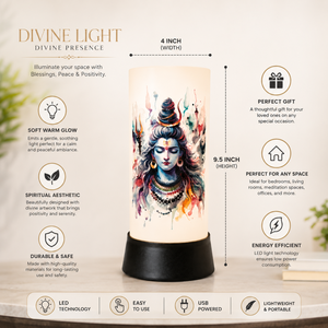 Lampe de table LED aquarelle Lord Shiva, veilleuse spirituelle, lampe de chevet en acrylique, décoration de méditation pour la maison, cadeau décoratif, éclairage - Product Image 5