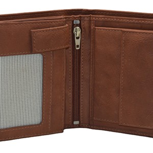 Portefeuille Homme en Cuir Véritable à Trois Volets, Court, Fait Main, Lettres Gaufrées, Style Minimaliste, Fermeture Pliante, Usage Quotidien - Product Image 4