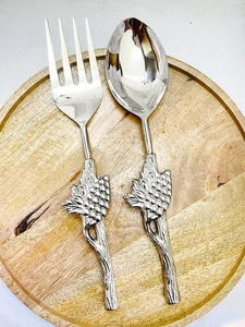 Juego de Cuchara y Tenedor para Ensalada de Metal, Resistente a la Corrosión, Ecológico, de Grado Alimenticio, para Servicios de Catering, Eventos al Aire Libre y Picnics - Product Image 4