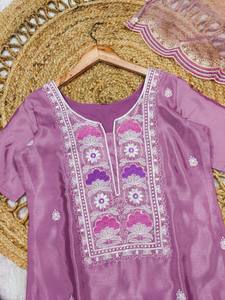 Latest Designer Georgette Salwar <b>Kurti</b> with Heavy Dupatta Set New Traditional Indian Winter Wedding & Party Wear Ready Wear - Product Image 2