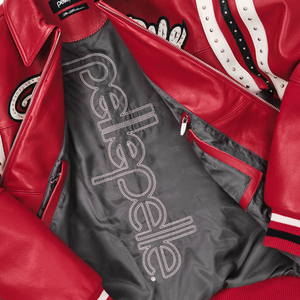 OEM Fashion Design Varsity <b>Men's</b> Winter <b>Jacket</b> New Arrival Heavy Embroidery Rhinestone Waterproof Windproof Vintage Decoration - Product Image 3