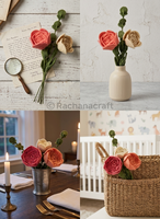 Bouquet de roses artificielles en feutre de laine de Nouvelle-Zélande 100% durable, fait main, de haute qualité, pour la décoration de la maison et les mariages, personnalisable