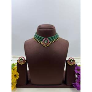 Fine Jewelry Set Poonam Pachi Kundan Choker-Indian Ethnic Artificial Jewellery - Product Image 2