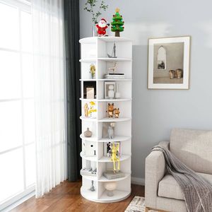 8-Tier Free Standing Rotating Shoe Rack Tower 360 Degrees Revolving Storage Organizer with 32 Pairs Holding Capacity - Product Image 3