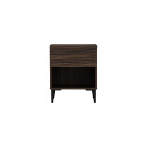 Scandinavian Fluted Nightstand with <b>Storage</b> Drawer Particle Board <b>Bedside</b> Table and Metal Legs for Bedroom Living Room - Product Image 5