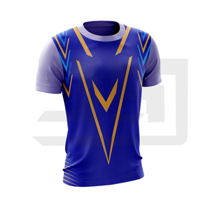 T-shirt de sport à manches courtes en coton 100% haute performance, respirant, séchage rapide, antibactérien, col en V, football, basketball - Product Image 1