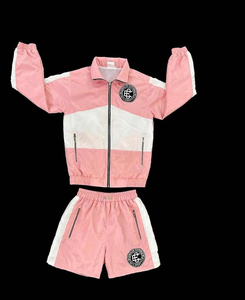 Men <b>Retro</b> Windbreaker <b>Tracksuit</b> Set Vintage Sports Jacket and Shorts Streetwear Activewear OEM Manufacturer - Product Image 2