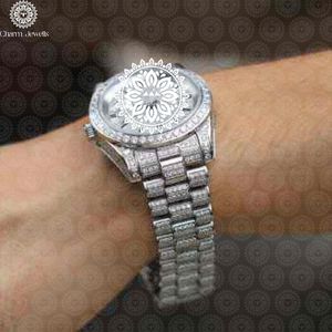 Charm Jewells Montre ronde en acier inoxydable pour hommes, 40 mm, cristal saphir, quartz, fermoir pliant de luxe à la mode - Product Image 1