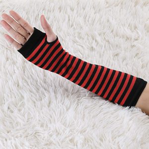Manguitos Deportivos a Rayas Rojos y Negros, Tejidos, Unisex, para Adultos, sin Costuras, para Ciclismo y Actividades al Aire Libre - Product Image 5